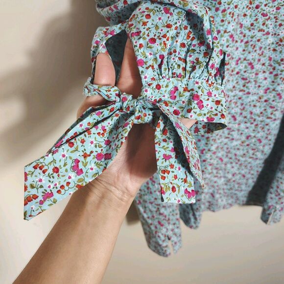 Hyacinth House Tuckernuck Puff  Blouse Top Floral Ditsy Romantic Feminine Small - Picture 4 of 10